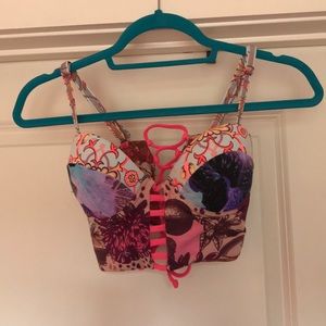Maaji pink and purple swim top
